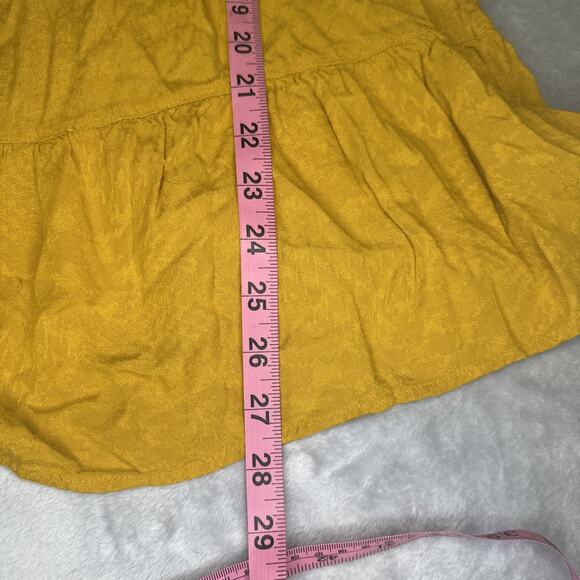 Westbound Woman Blouse Shirt Women's 2X Tiered Mustard Yellow 3/4 Sleeve Flowy - Picture 10 of 11